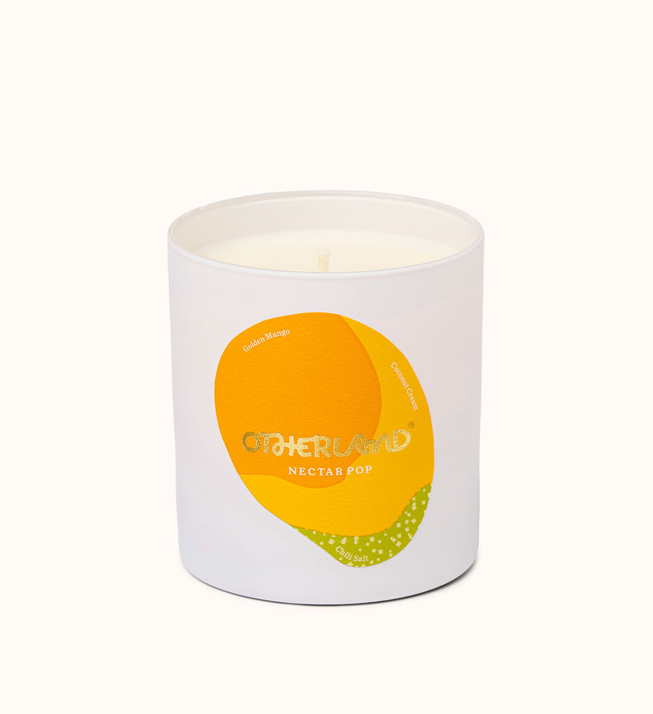 Nectar Pop candle with a yellow label on a white background