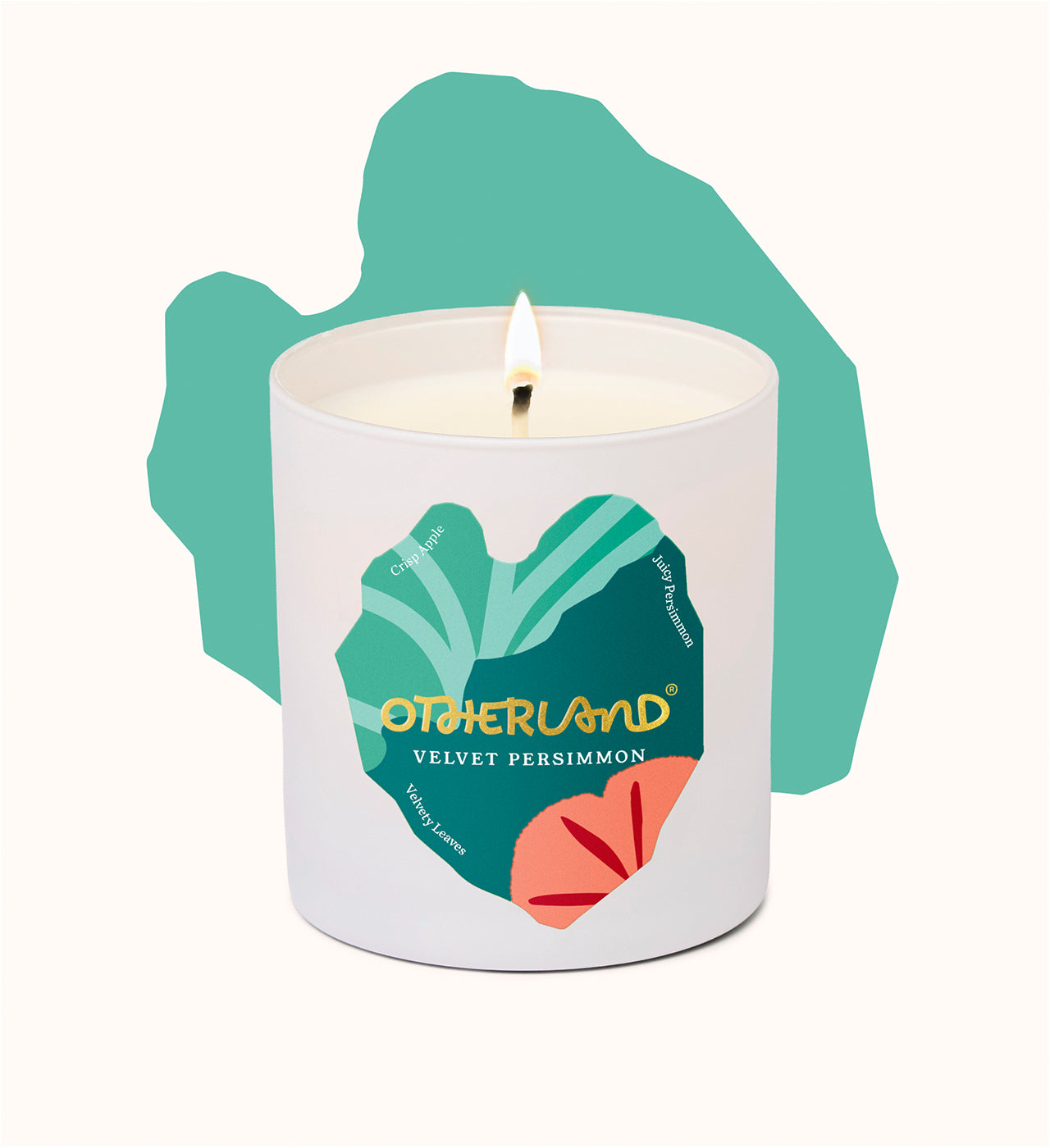 Otherland candle with colorful label on a white background